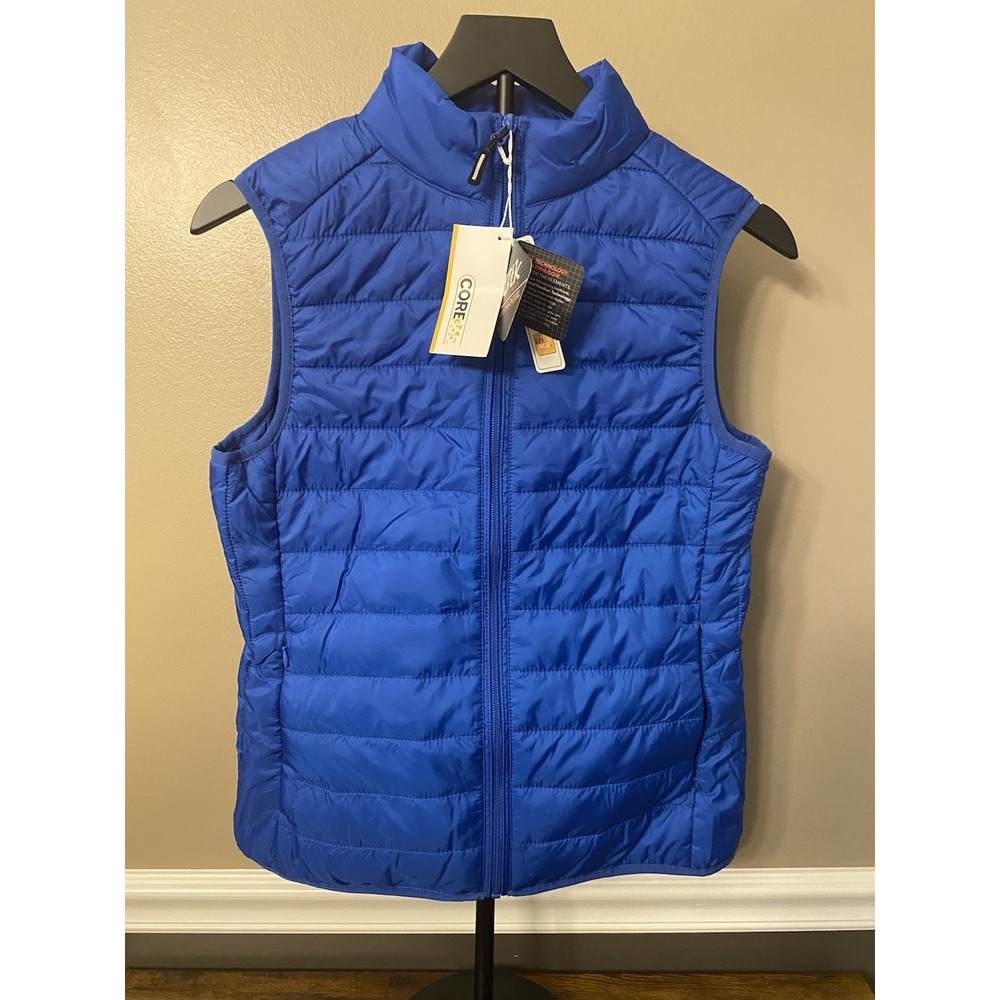 Core 365 Vest Women's Ladies X-Small XS Blue Puffer Water Resistant Insulated